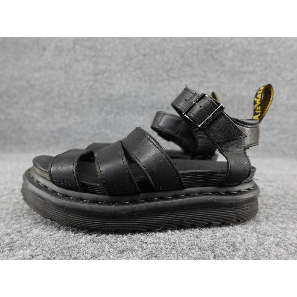 Dr. Martens Blaire Sandals Womens 5 Black Platform Gladiator Strappy Leather